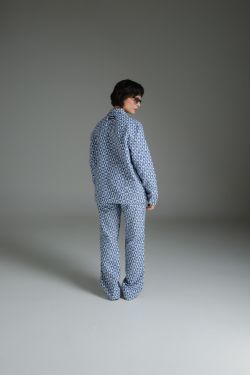 calça jacquard painel athos bulcão azul