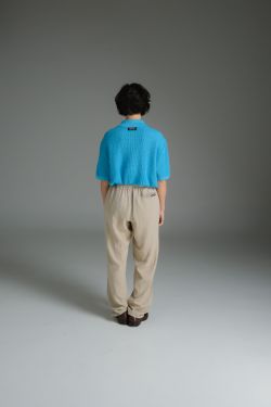 polo tricot azul bebê