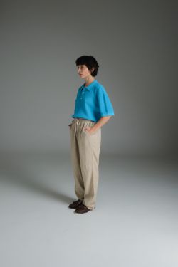 polo tricot azul bebê