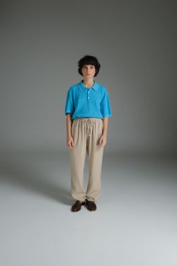 polo tricot azul bebê