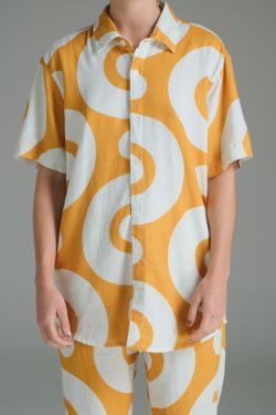 camisa linho mc 3rd floor darlan rosa amarelo