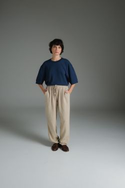 camiseta tricot marinho