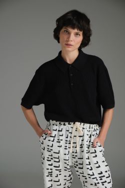 polo tricot preto