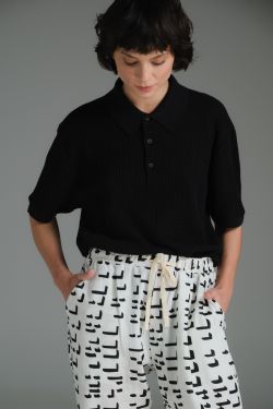 polo tricot preto