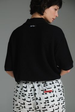 polo tricot preto