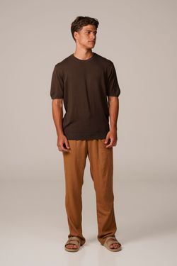 camiseta tricot egipcio marrom