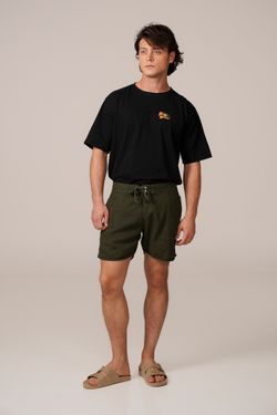 boardshort linho musgo