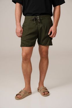 boardshort linho musgo