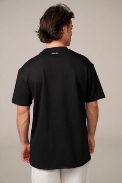camiseta regular pare respire preto