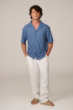 camisa tricot egipcio azul