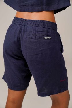 short linho marinho