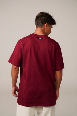 camiseta regular pare respire bordô