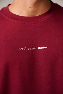 camiseta regular pare respire bordô