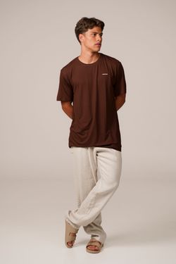 camiseta comfy mini traço marrom
