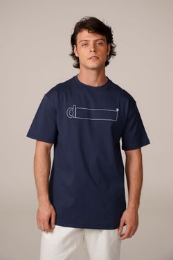 camiseta regular d! tarja marinho