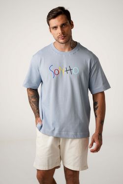 camiseta over box sonho azul