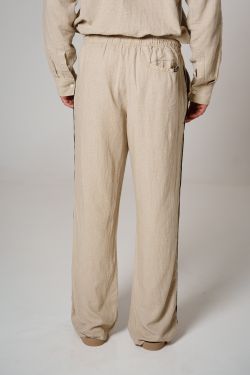 calça linho debrum natural