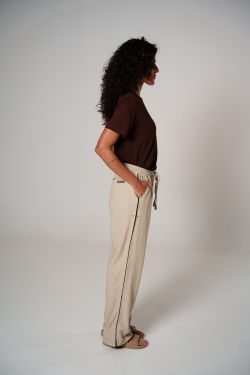 calça linho debrum natural