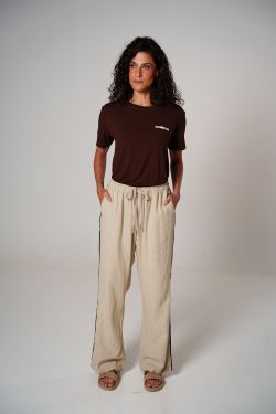 calça linho debrum natural