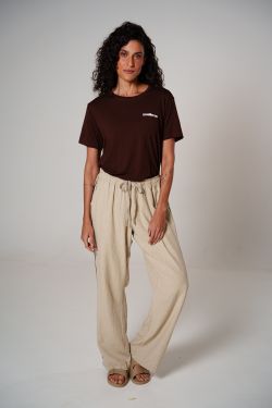 calça linho debrum natural