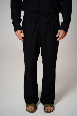 calça linho debrum preto