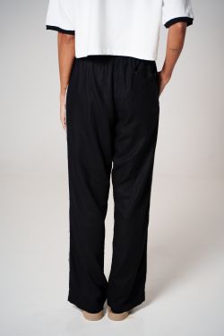 calça linho debrum preto