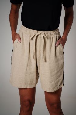 short linho debrum natural