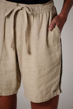 short linho debrum natural