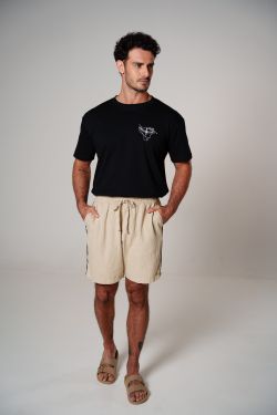 short linho debrum natural
