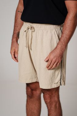 short linho debrum natural