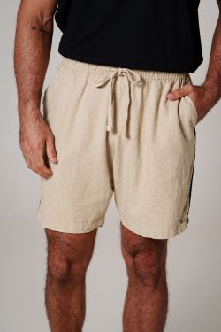short linho debrum natural