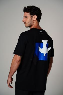 camiseta regular igrejinha Athos Bulcão preto
