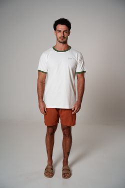camiseta bicolor dane-se est gola musgo off