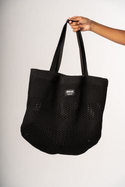 bolsa retilínea tricot preto