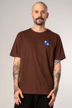 camiseta igrejinha grid marrom