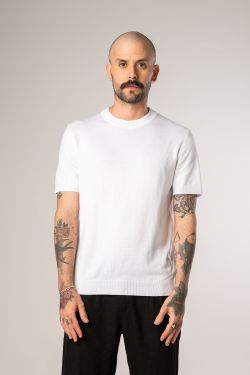 camiseta tricot egipcio branco