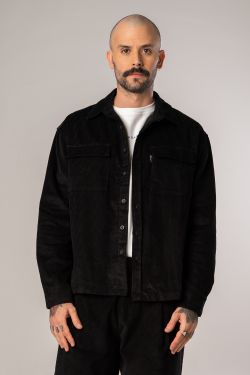camisa over veludo ml preto