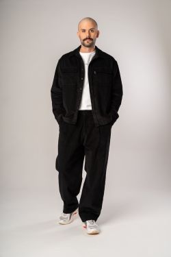 camisa over veludo ml preto