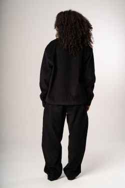 camisa over veludo ml preto