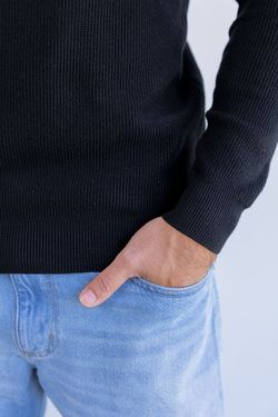 sueter tricot egipcio preto