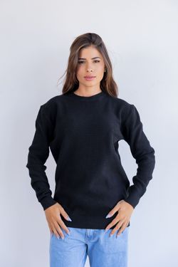 sueter tricot egipcio preto