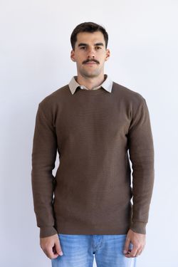 sueter tricot egipcio marrom