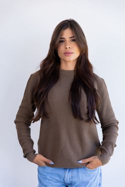 sueter tricot egipcio marrom