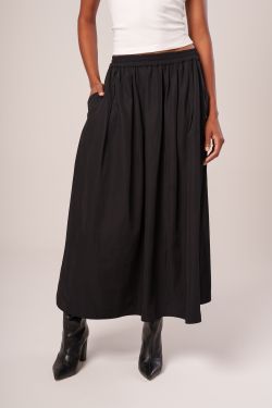 saia mid parachute com pregas preto