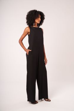 macacao wide leg pantalona preto