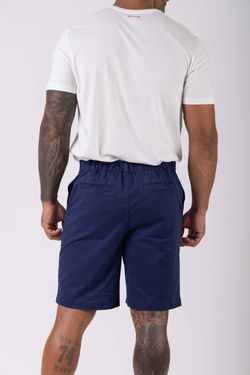 short sarja alfaiataria marinho