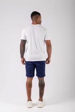 short sarja alfaiataria marinho
