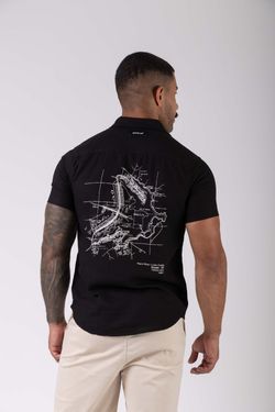 camisa linho mc plano bsb costas preto