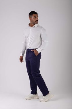 calça sarja work marinho