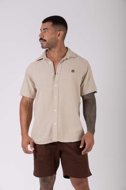 camisa linho mc na praia npf26 natural